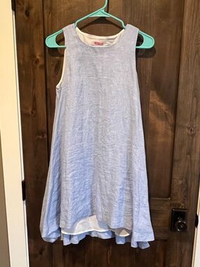 Island Company Light Blue High-Low Linen Dress